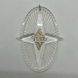 Vintage Hallmark Clear Acrylic Peace Christmas Ornament